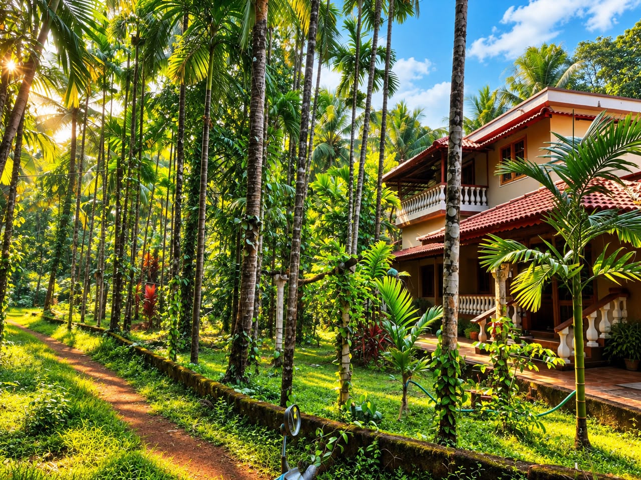 Clean and peaceful homestay room at Shanti Dhama Gokarna